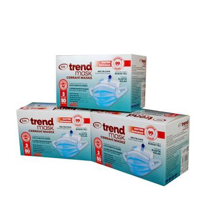 TRENDMASK MEDİKAL MASKE 3X50'Lİ KUTU