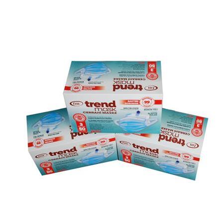 TRENDMASK MEDİKAL MASKE 3X50'Lİ KUTU
