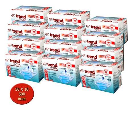 TRENDMASK MEDİKAL MASKE 10X50'Lİ KUTU