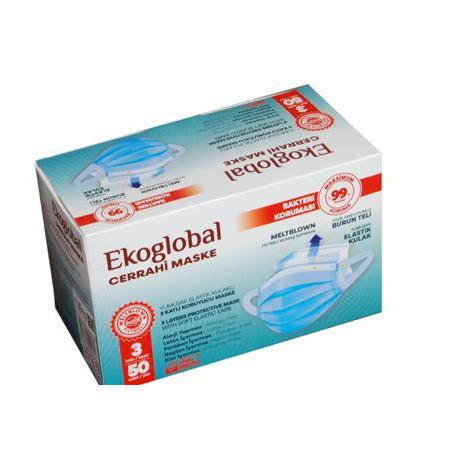 EKOGLOBAL MEDİKAL MASKE 20X50'Lİ KUTU